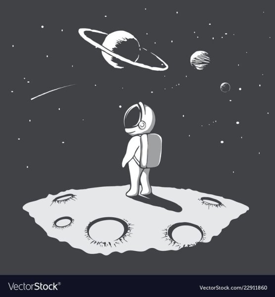Рисуем Космонавта на Луне
