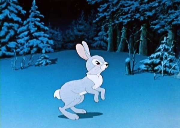Сказочный заяц зимой
