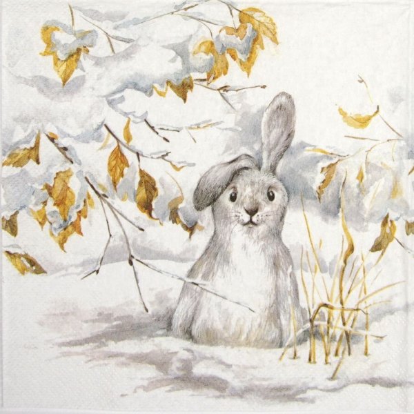 Снежный заяц живопись