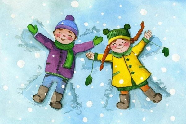 Зимние забавы снежный ангел картинки для детей
