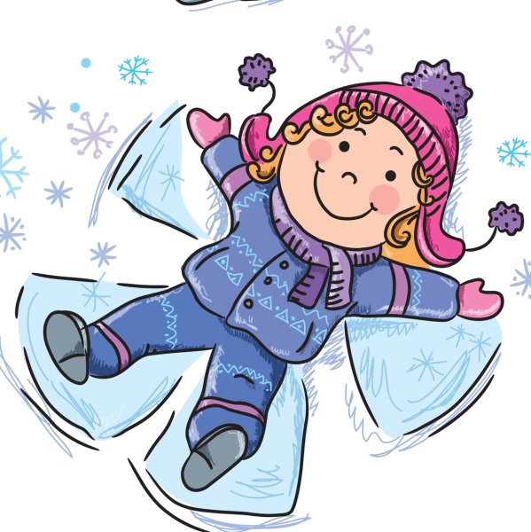 Мультяшные дети зимой