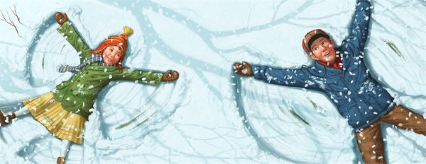 Снежный ангел на снегу арт