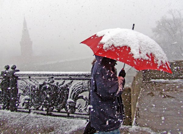 Снег и зонт