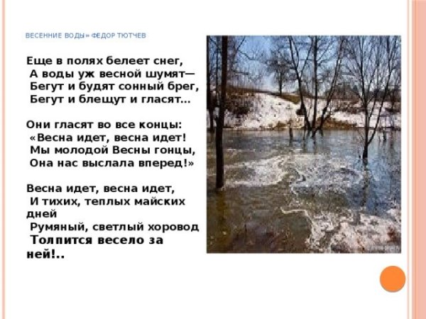 Ф.Тютчев весенние воды стихотворение
