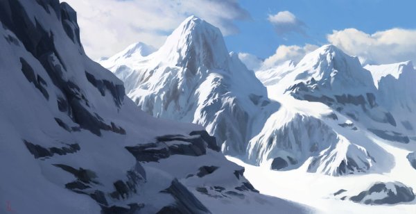 Заснеженные горы фэнтези