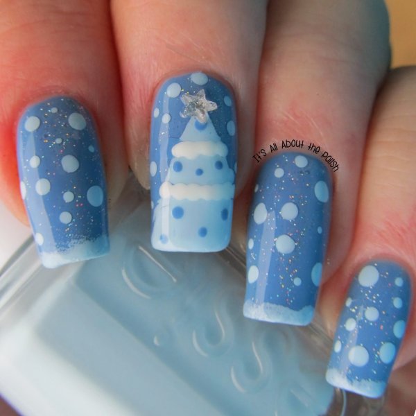 Маникюр снежок