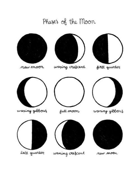 Фазы Луны чертеж