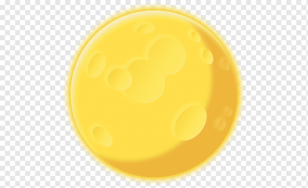 Желтая Луна на прозрачном фоне