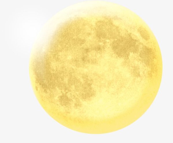 Желтая Луна на белом фоне