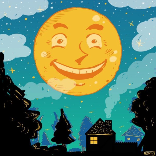 Луна желтая для детей