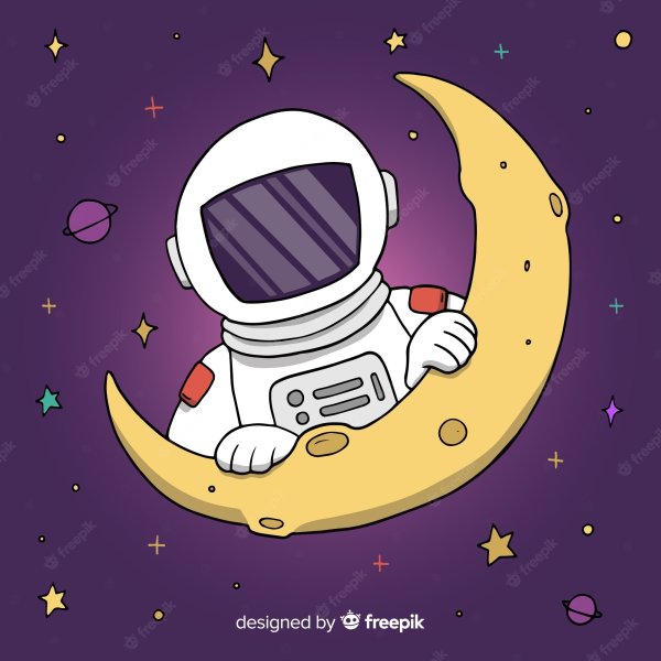 Космонавт сидит на Луне