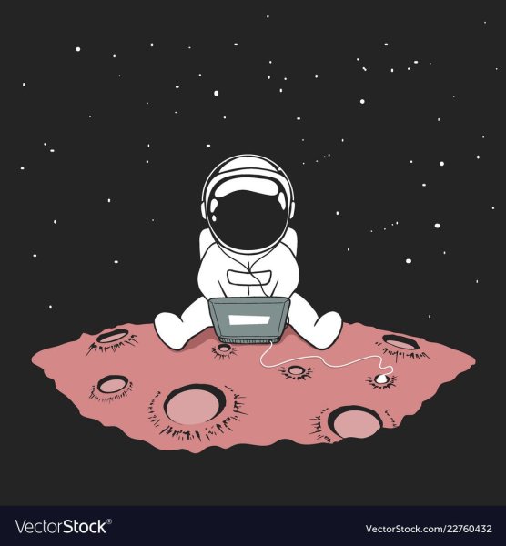 Космонавт сидит на планете