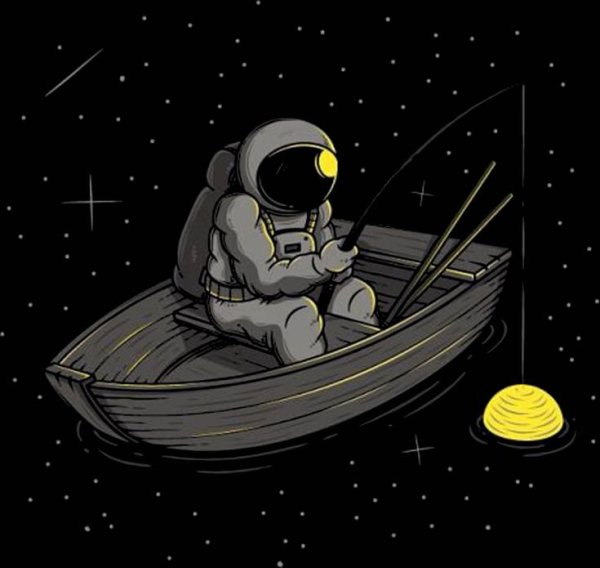 Космонавт в лодке