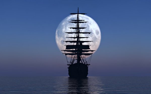 Одинокий корабль в море