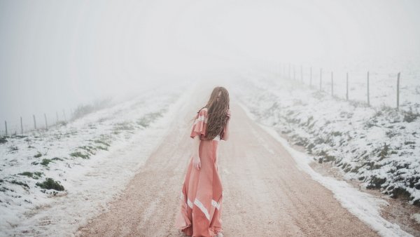 Фотосессия на дороге зимой