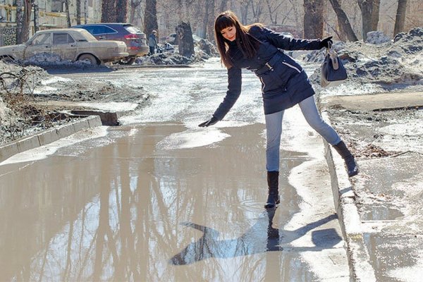 Снежные лужи