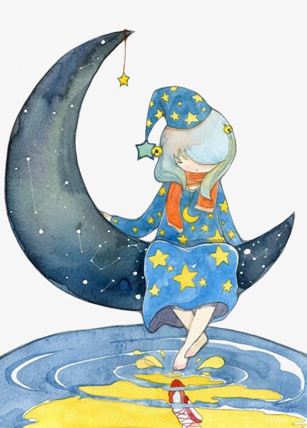 Человек сидит на Луне