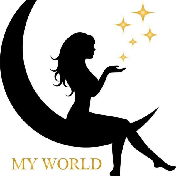 Девушка на месяце силуэт