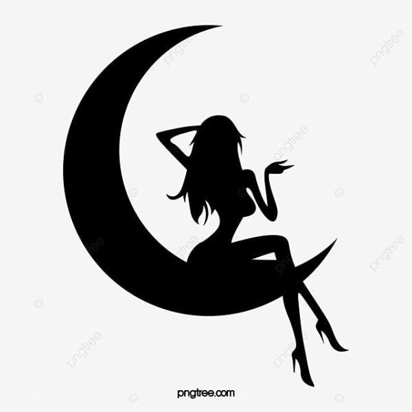 Девушка сидит на Луне