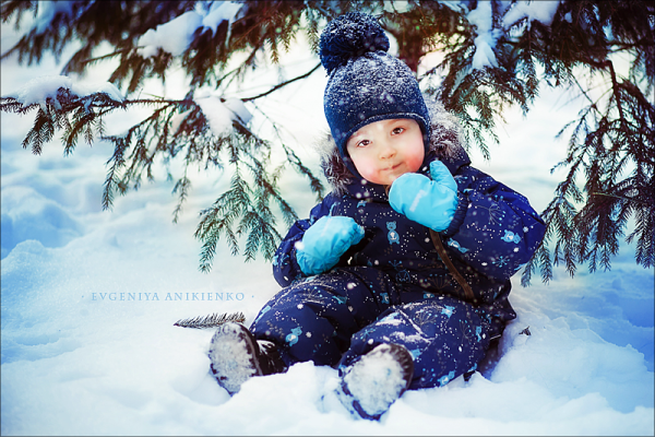 Фотосессия в саду зимняя прогулка