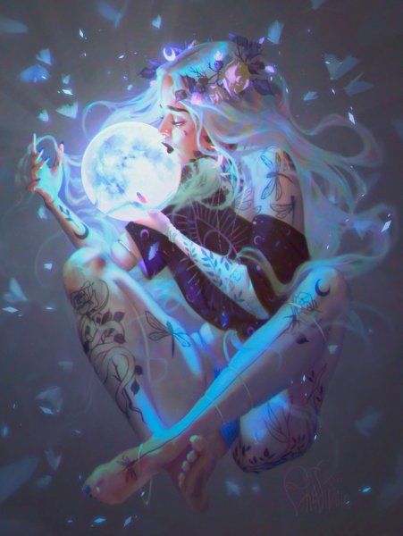 Девушка Луна арт