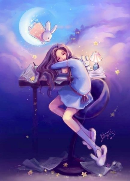 Девушка Луна арт