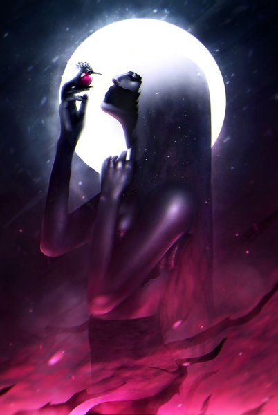 Девушка Луна арт