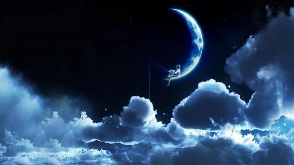 Мальчик на месяце с удочкой