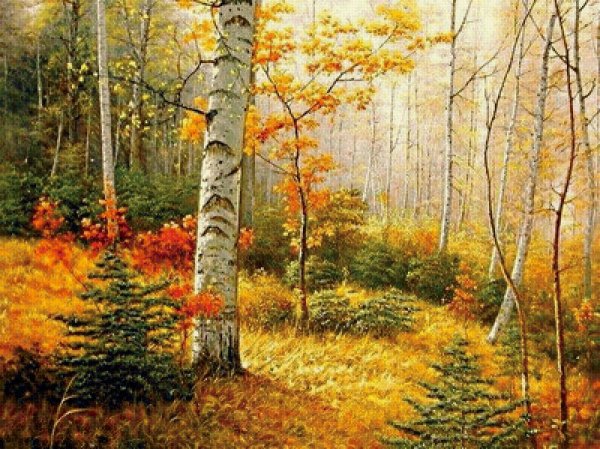 Картина осеннего леса