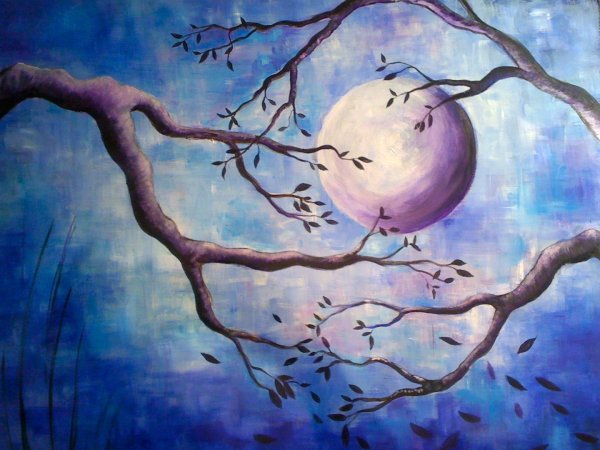 Дерево Луна живопись