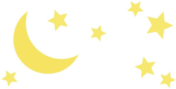 Месяц и звезды на прозрачном фоне