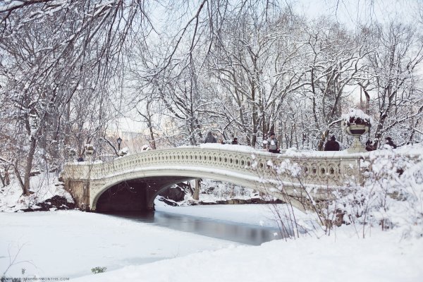 Мост в снегу