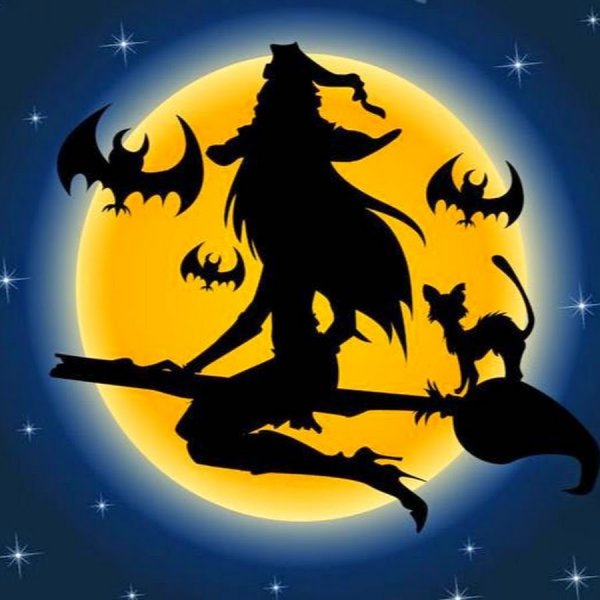 Хэллоуин ведьмочка на метле