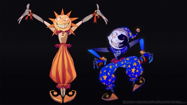 ФНАФ секьюрити Брич солнце и Луна арты