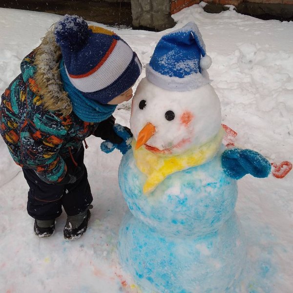 Лепка снеговика