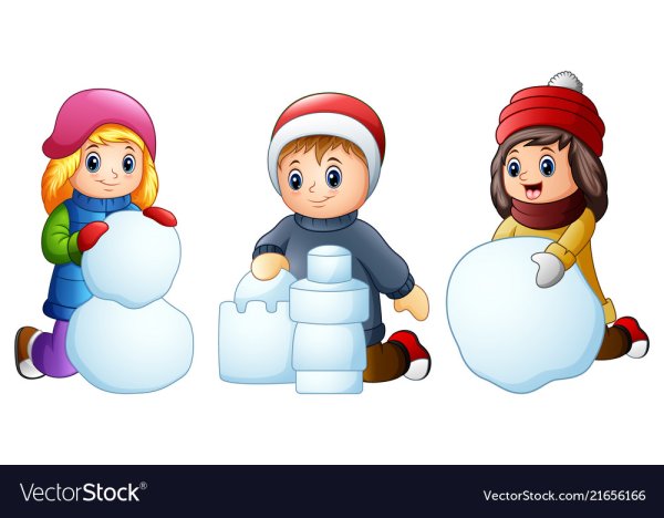 Лепить снеговика клипарт