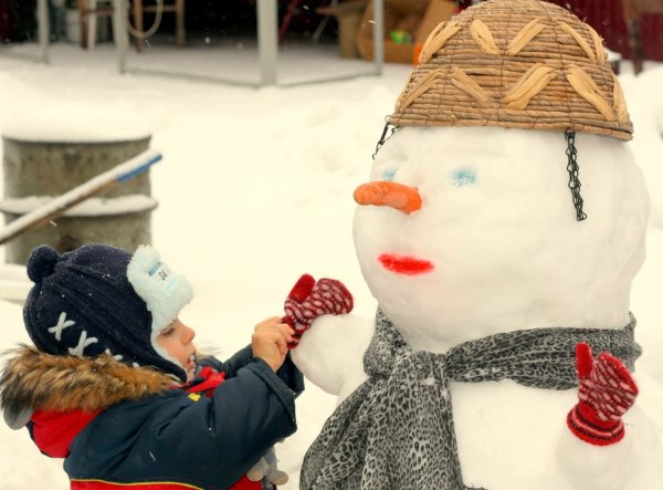 Лепка снеговика