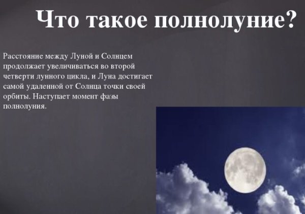 Полнолуние простыми словами