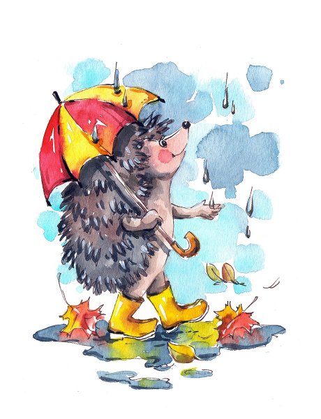 Ежик под зонтиком