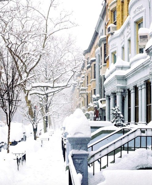 Снег в Нью-Йорке