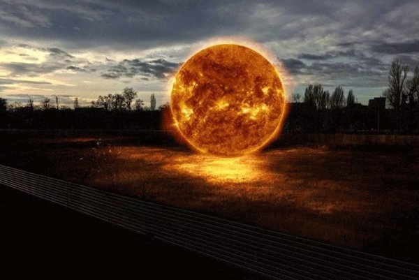 Солнце падает на землю