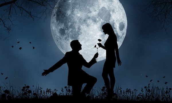 Парень и девушка под луной