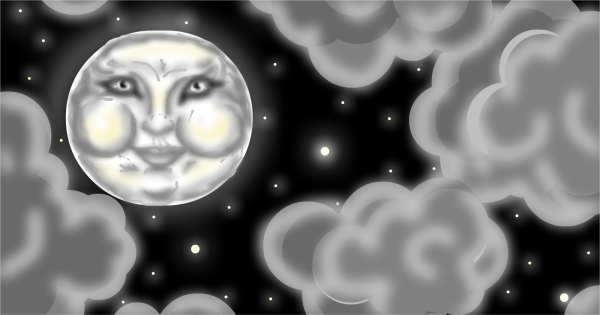 Луна грустное лицо
