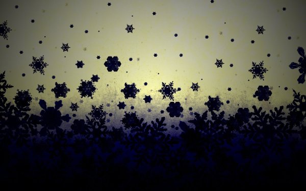 Снег на темном фоне