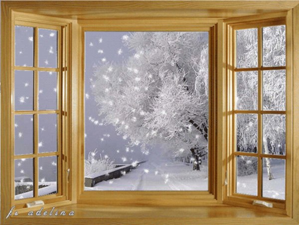 Открытое окно зимой