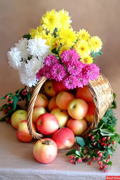 Осенние цветы и фрукты
