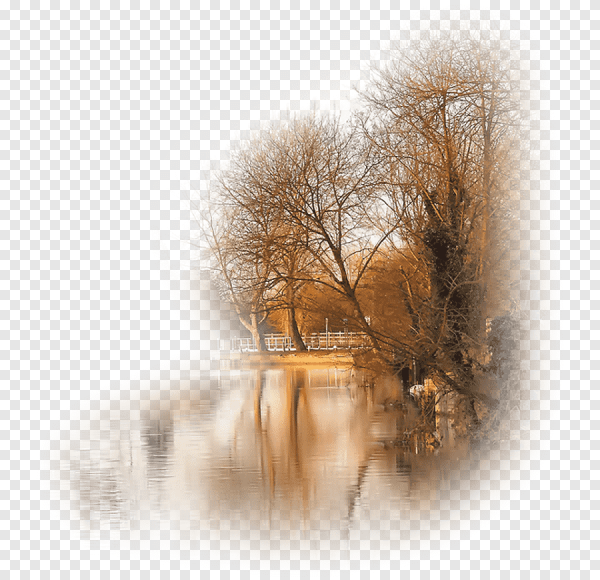 Пейзажи осени на прозрачном фоне
