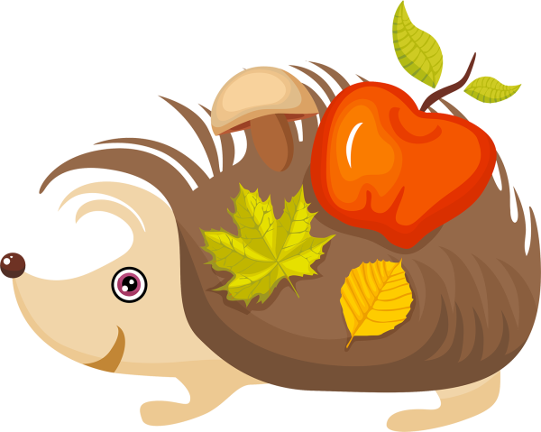 Мультяшные животные осенние