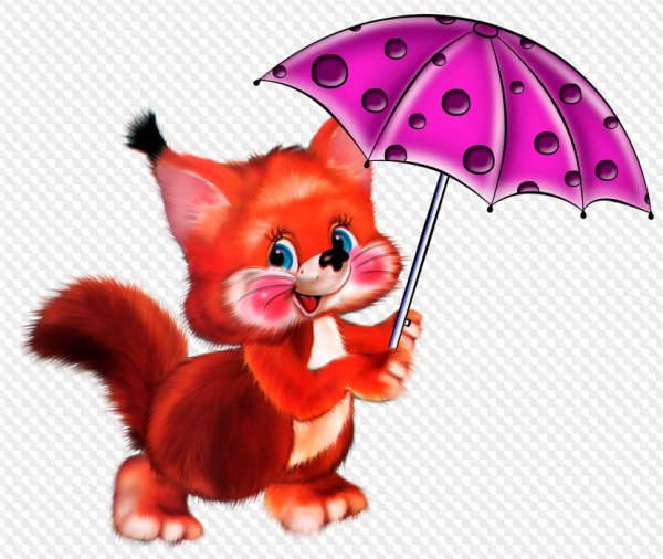 Белка с зонтиком