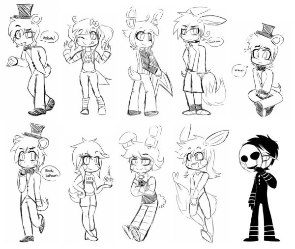 Раскраски для девочек ФНАФ